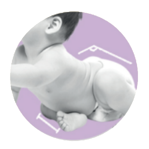 &Aacute;ngulos de movimiento de rodilla y espalda del beb&eacute;